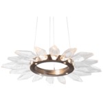 Rock Crystal Radial Ring Pendant - Oil Rubbed Bronze / Chilled Clear