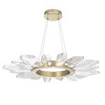 Rock Crystal Radial Ring Pendant - Gilded Brass / Chilled Clear