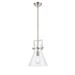 Newton Cone Pendant - Brushed Satin Nickel / Clear