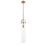 Pilaster Mini Pendant - Brushed Brass / Clear