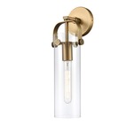 Pilaster Wall Sconce - Brushed Brass / Clear