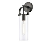 Pilaster Wall Sconce - Matte Black / Clear
