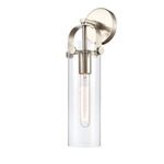 Pilaster Wall Sconce - Brushed Satin Nickel / Clear