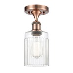 Hadley Semi Flush Ceiling Light - Antique Copper / Clear