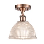 Arietta Semi Flush Ceiling Light - Antique Copper / Clear