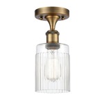 Hadley Semi Flush Ceiling Light - Brushed Brass / Clear