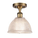 Arietta Semi Flush Ceiling Light - Brushed Brass / Clear