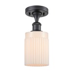 Hadley Semi Flush Ceiling Light - Matte Black / Matte White