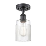 Hadley Semi Flush Ceiling Light - Matte Black / Clear