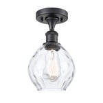 Waverly Semi Flush Ceiling Light - Matte Black / Clear