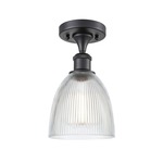 Castile Semi Flush Ceiling Light - Matte Black / Clear