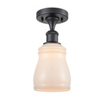 Ellery Semi Flush Ceiling Light - Matte Black / White