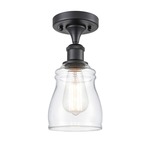 Ellery Semi Flush Ceiling Light - Matte Black / Clear