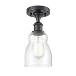 Ellery Semi Flush Ceiling Light - Matte Black / Clear Seedy