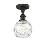 Deco Swirl Semi Flush Ceiling Light - Oil Rubbed Bronze / Clear