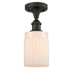 Hadley Semi Flush Ceiling Light - Oil Rubbed Bronze / Matte White