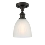 Castile Semi Flush Ceiling Light - Oil Rubbed Bronze / White