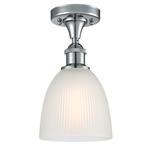 Castile Semi Flush Ceiling Light - Polished Chrome / White