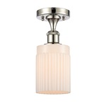 Hadley Semi Flush Ceiling Light - Polished Nickel / Matte White