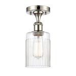 Hadley Semi Flush Ceiling Light - Polished Nickel / Clear