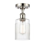 Hadley Semi Flush Ceiling Light - Polished Nickel / Clear