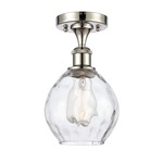 Waverly Semi Flush Ceiling Light - Polished Nickel / Clear