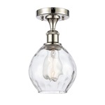 Waverly Semi Flush Ceiling Light - Polished Nickel / Clear