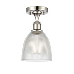 Castile Semi Flush Ceiling Light - Polished Nickel / Clear