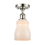 Ellery Semi Flush Ceiling Light - Polished Nickel / White