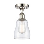 Ellery Semi Flush Ceiling Light - Polished Nickel / Clear