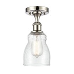 Ellery Semi Flush Ceiling Light - Polished Nickel / Clear Seedy