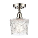 Niagra Semi Flush Ceiling Light - Polished Nickel / Clear