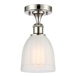 Brookfield Semi Flush Ceiling Light - Polished Nickel / White