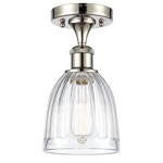 Brookfield Semi Flush Ceiling Light - Polished Nickel / Clear