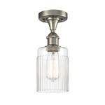 Hadley Semi Flush Ceiling Light - Brushed Satin Nickel / Clear