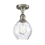 Waverly Semi Flush Ceiling Light - Brushed Satin Nickel / Clear