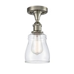 Ellery Semi Flush Ceiling Light - Brushed Satin Nickel / Clear