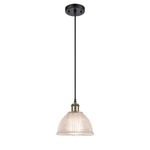Arietta Cord Hung Mini Pendant - Black / Antique Brass / Clear