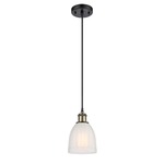 Brookfield Pendant - Black / Antique Brass / White