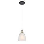 Brookfield Pendant - Black / Antique Brass / White