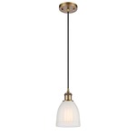 Brookfield Pendant - Brushed Brass / White