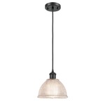 Arietta Cord Hung Mini Pendant - Matte Black / Clear