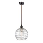 Athens Deco Swirl Cord Hung Pendant - Oil Rubbed Bronze / Clear