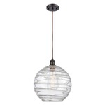 Deco Swirl Pendant - Oil Rubbed Bronze / Clear