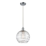 Deco Swirl Pendant - Polished Chrome / Clear