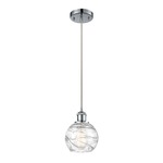 Deco Swirl Pendant - Polished Chrome / Clear