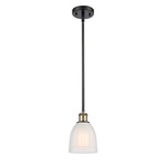 Brookfield Pendant - Black / Antique Brass / White