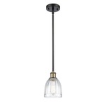 Brookfield Pendant - Black / Antique Brass / Clear