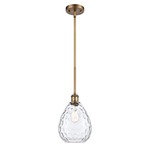 Waverly Pendant - Brushed Brass / Clear