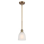 Brookfield Pendant - Brushed Brass / White